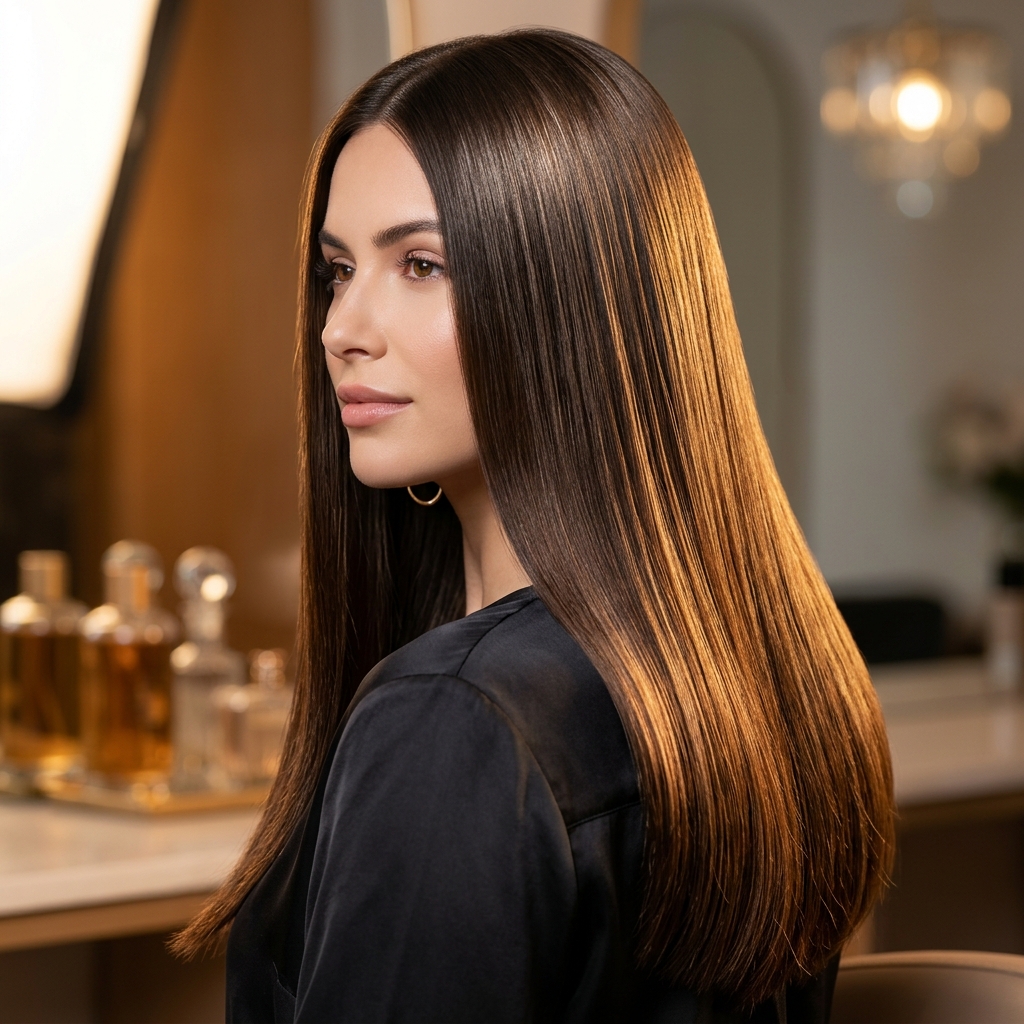 Cabelo Alinhado e Espelhado - Depois